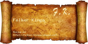 Felker Kinga névjegykártya